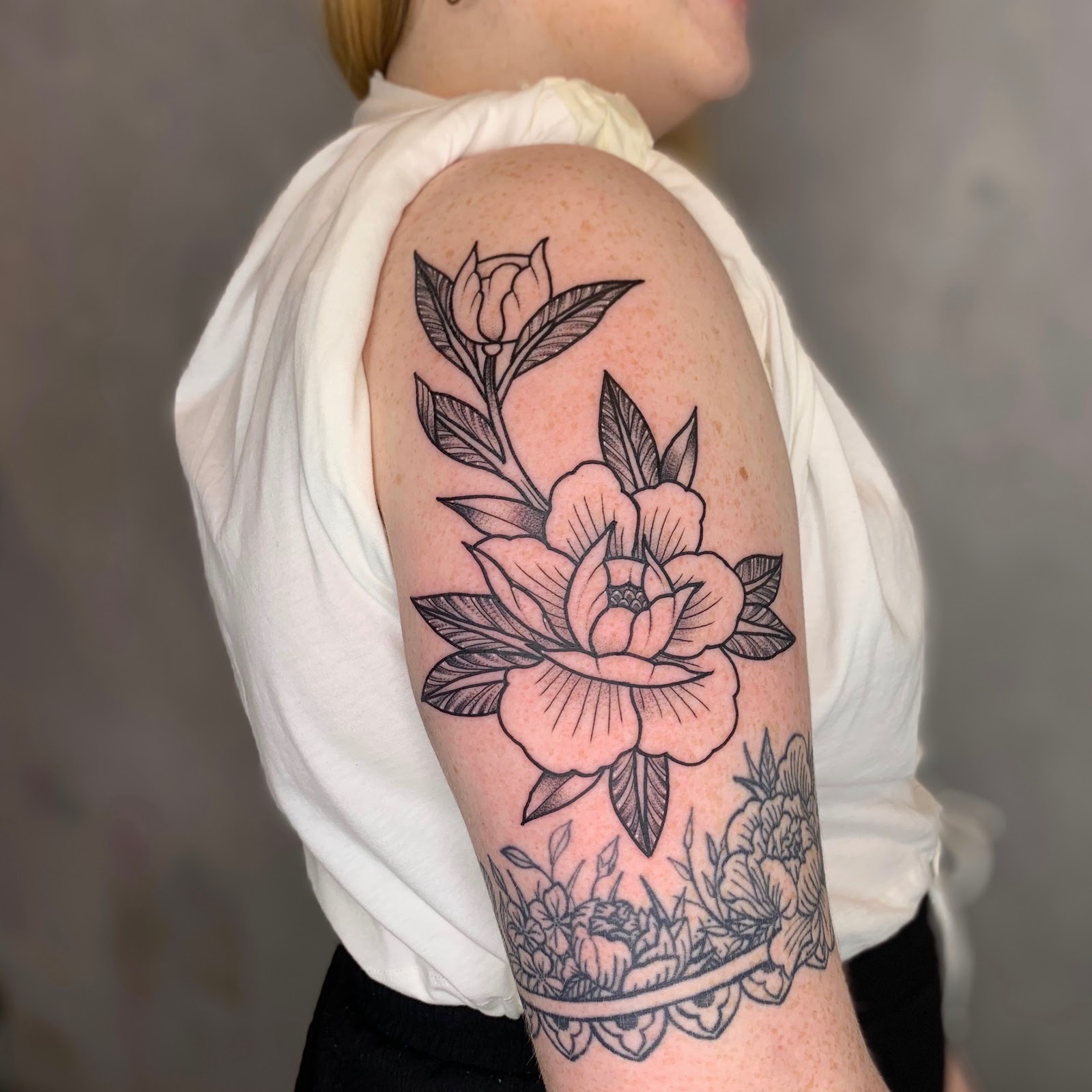 San sakura tattoo Leeds peony tattoo